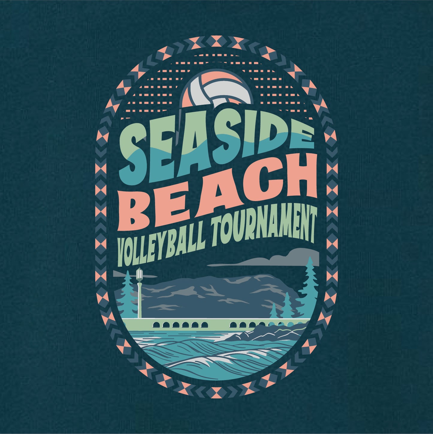 Long Sleeve Tee- Navy - Oval