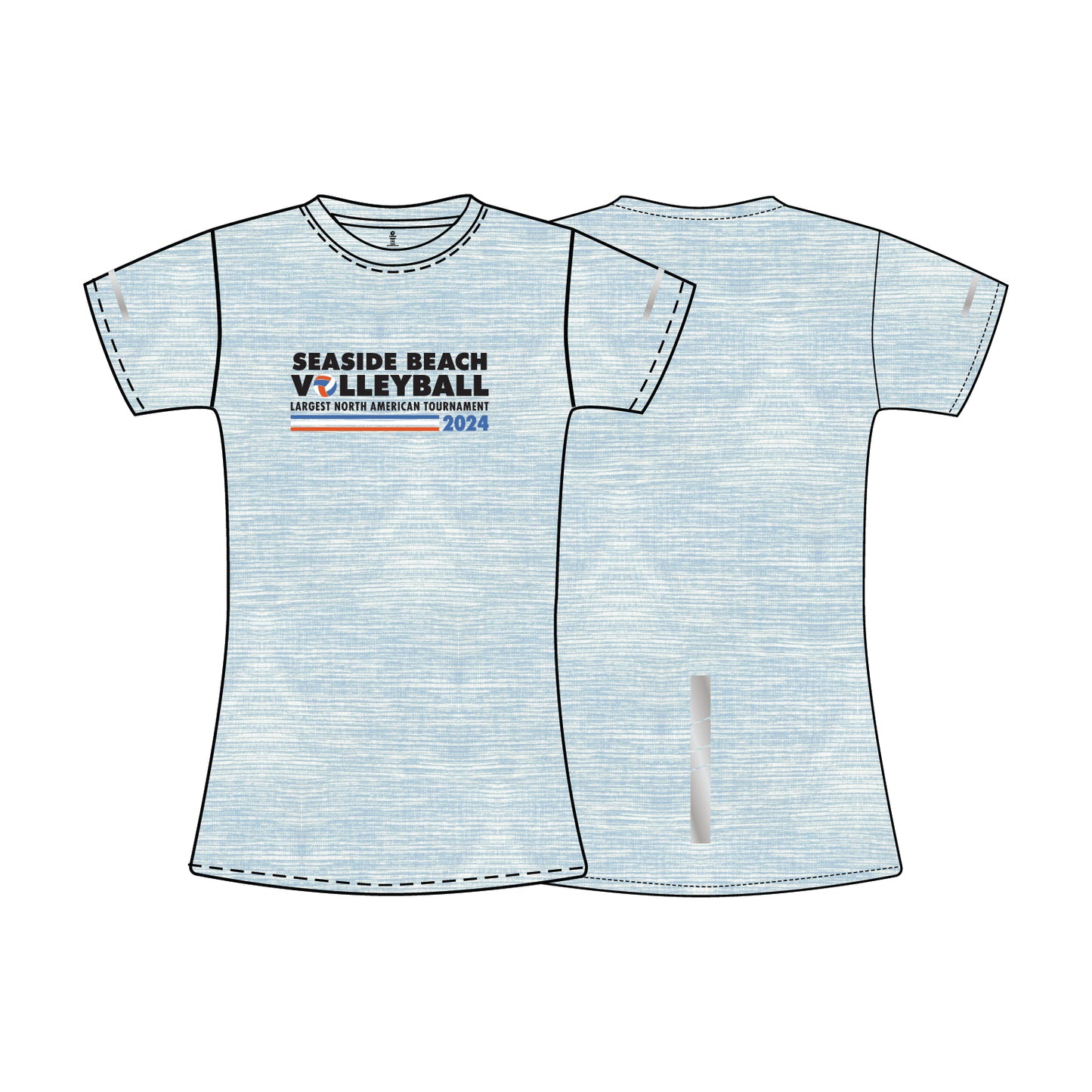 Performance Short Sleeve Tee- Blue Striped- Women's